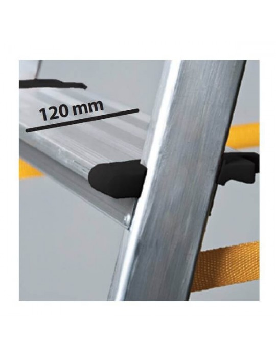 Escalera 100% Aluminio SÚPER 4 Peldaños ancho peldaño