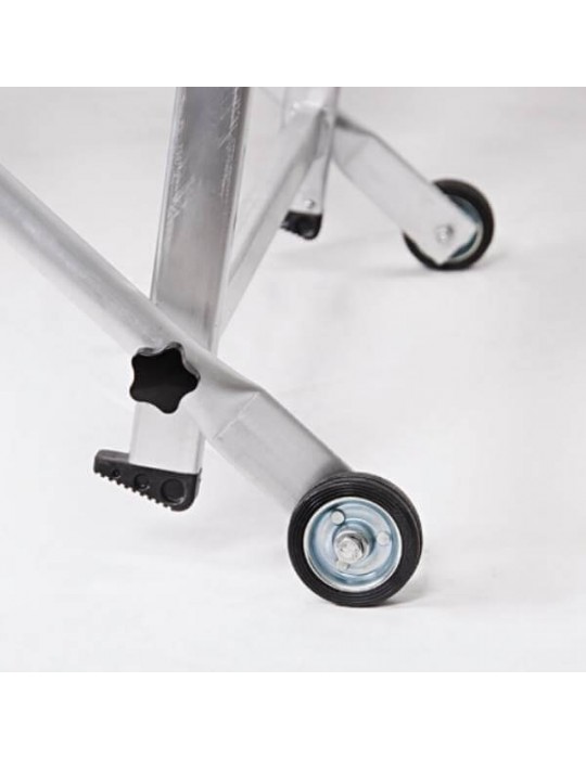 Escalera Profesional de Aluminio EXTRA PLUS 9 Peldaños ruedas