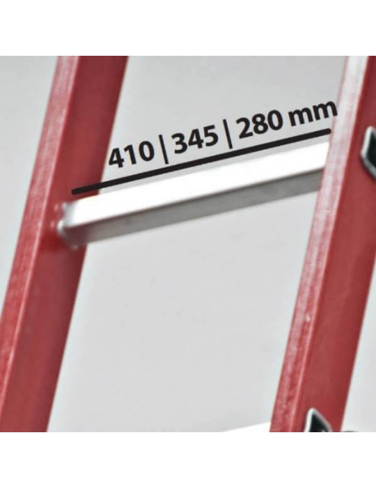Escalera de Fibra de Vidrio 3 Tramos 3x10 Peldaños - ancho