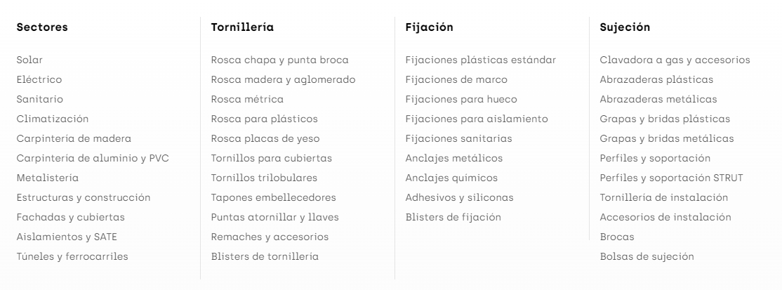 Productos Celo Fixings